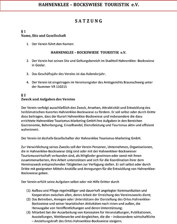 Hahnenklee-Bockswiese-Touristikverein, Satzung, gültig ab 01.01.2017, Bild Download Beitrittserklärung Hahnenklee-Bockswiese-Touristikverein